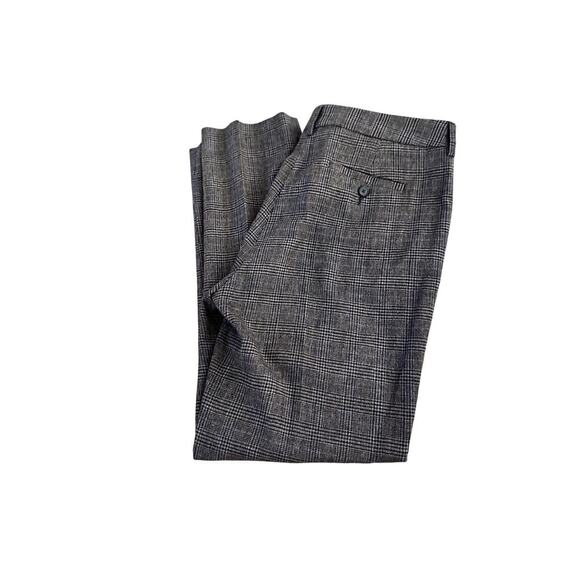 Gerard Darel Women's Brown Plaid Cropped Ankle Trousers Pants Size 42 - Picture 7 of 7